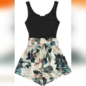 Tropical Print Romper | Size 2XL,16